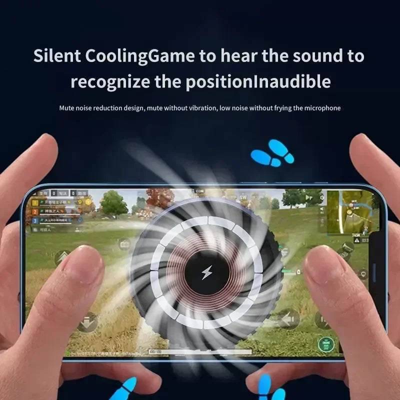Portable Magnetic Phone Cooler with 15W Wireless Charging Function for Qi2 Iphone 16 15 14 13 Pro Max Fast Charging Cooling Fan