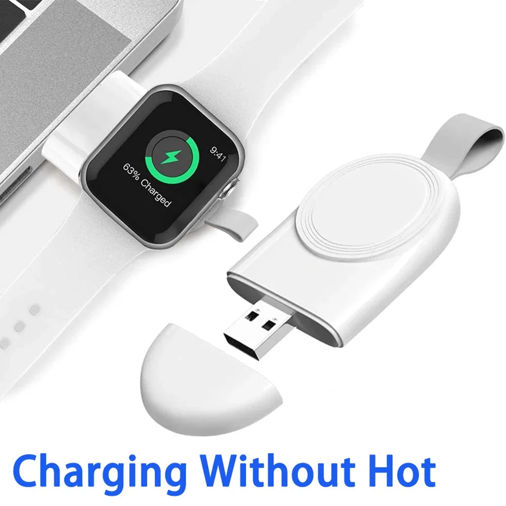 Mini Magnetic Wireless Charger Dock for Apple Watch Series 8 7 6/5/4/SE/3/2 Portable Wireless Charging Cable Charger for Iwatch