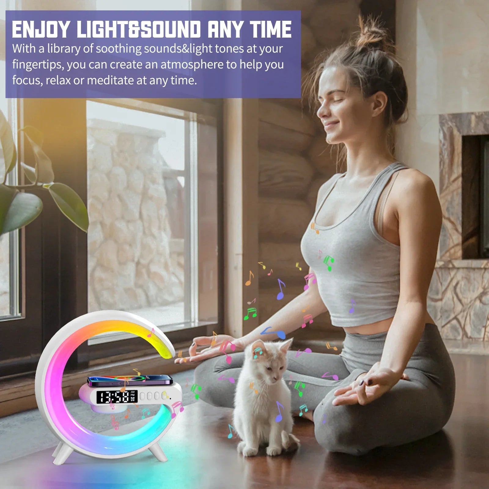 Bluetooth Speaker Multifunction Wireless Charger Pad Stand TF RGB Night Light Fast Chargingstation for Iphone Samsung Xiaomi