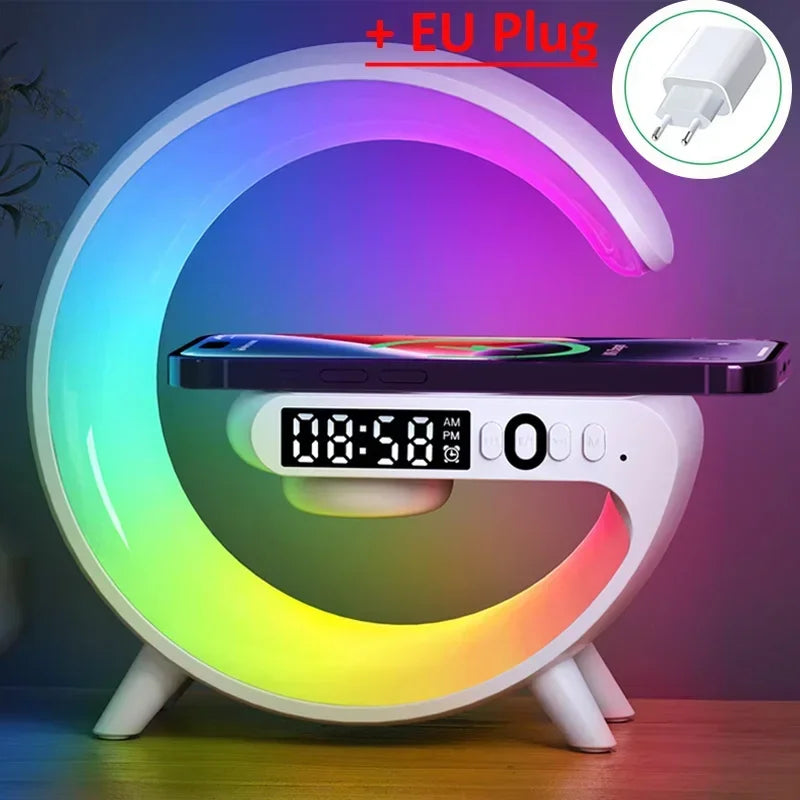 Bluetooth Speaker Multifunction Wireless Charger Pad Stand TF RGB Night Light Fast Chargingstation for Iphone Samsung Xiaomi