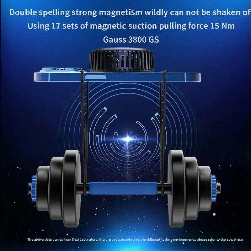 Portable Magnetic Phone Cooler with 15W Wireless Charging Function for Qi2 Iphone 16 15 14 13 Pro Max Fast Charging Cooling Fan