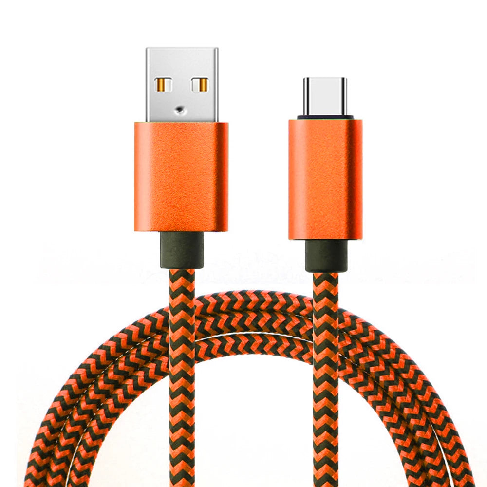 1M 2M 3M Nylon Braided USB Fast Charging Data Cable Type C Charger Cable Charger Data Wire Cord for Huawei Xiaomi Samsung Phone