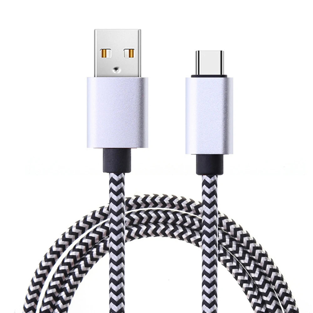 1M 2M 3M Nylon Braided USB Fast Charging Data Cable Type C Charger Cable Charger Data Wire Cord for Huawei Xiaomi Samsung Phone