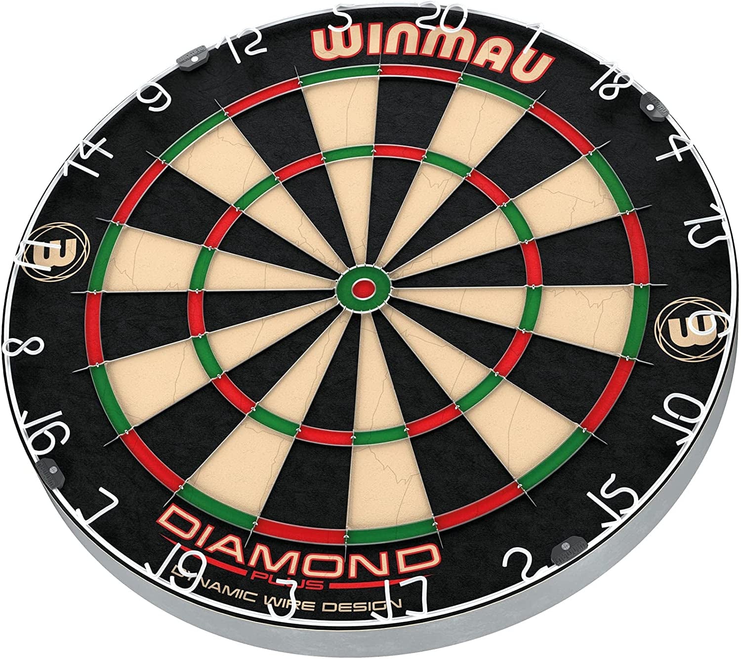 Diamond plus Dartboard- PDC Tournament Dart Board, Ultra-Thin Wire System, High-Density Sisal | Available as Board Only, Surround Set, or Cabinet Set with Steel Tip Darts
