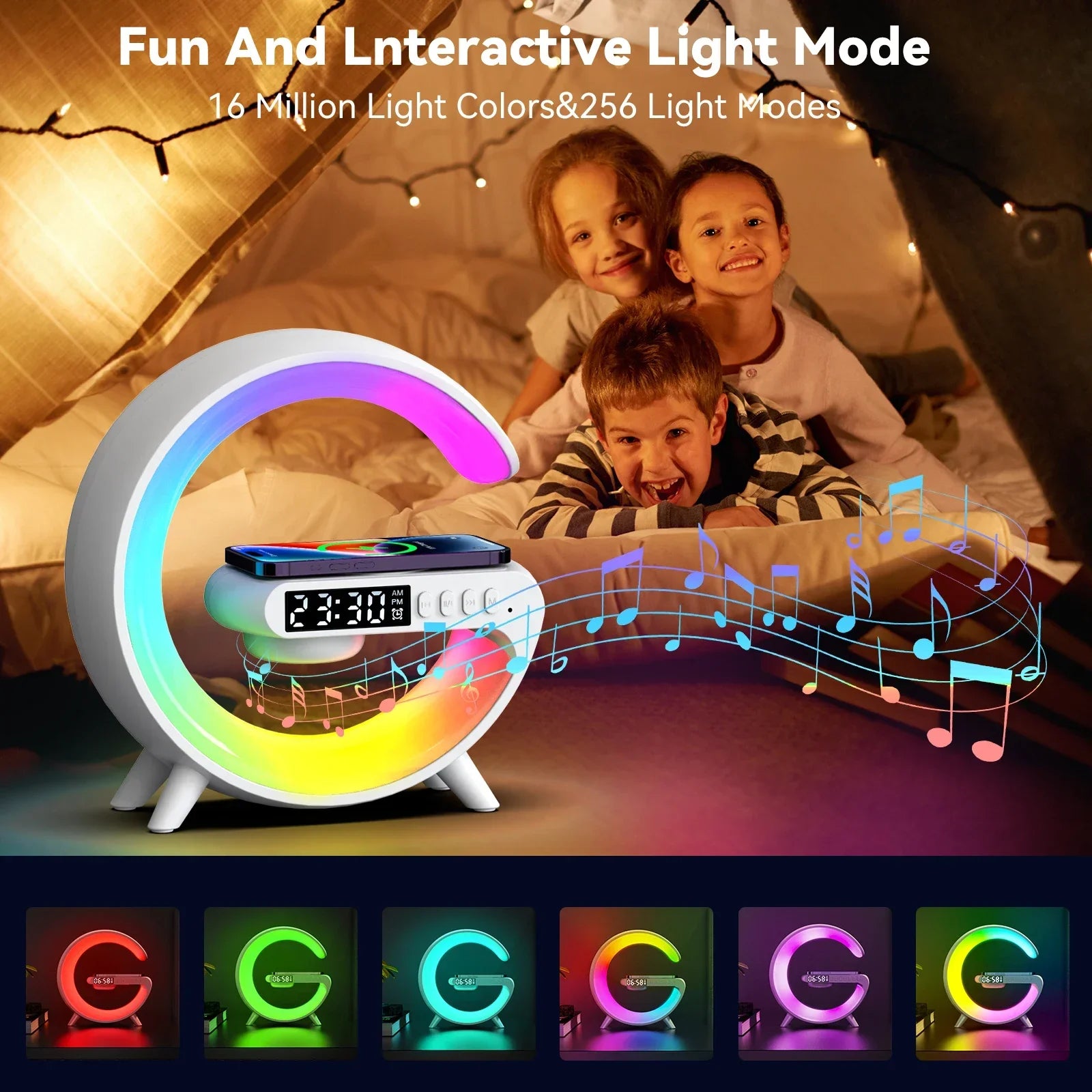 Bluetooth Speaker Multifunction Wireless Charger Pad Stand TF RGB Night Light Fast Chargingstation for Iphone Samsung Xiaomi