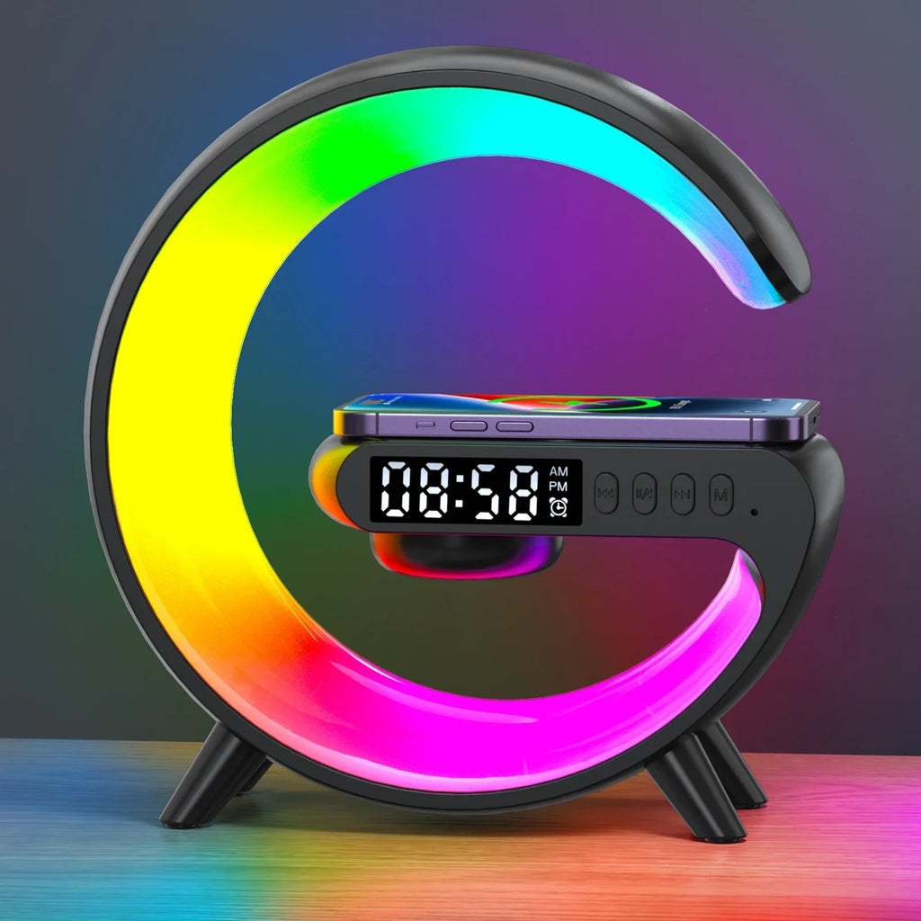 Bluetooth Speaker Multifunction Wireless Charger Pad Stand TF RGB Night Light Fast Chargingstation for Iphone Samsung Xiaomi