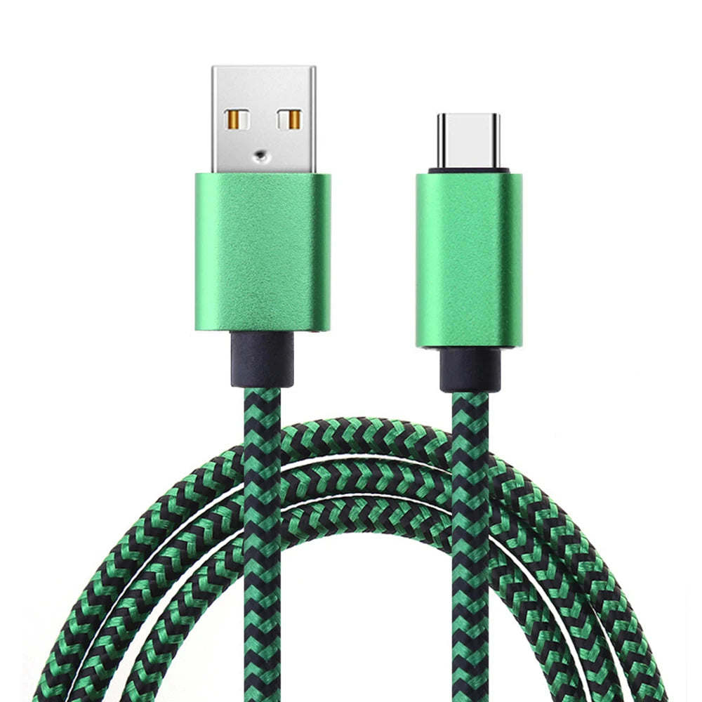 1M 2M 3M Nylon Braided USB Fast Charging Data Cable Type C Charger Cable Charger Data Wire Cord for Huawei Xiaomi Samsung Phone