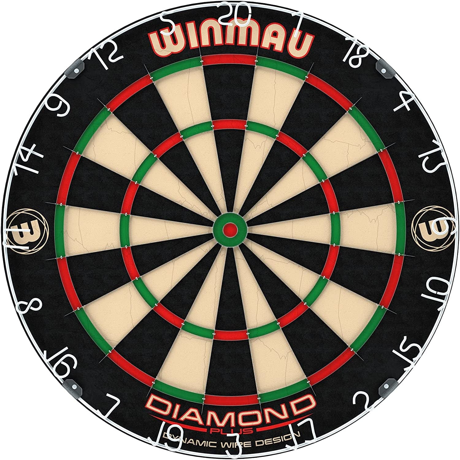 Diamond plus Dartboard- PDC Tournament Dart Board, Ultra-Thin Wire System, High-Density Sisal | Available as Board Only, Surround Set, or Cabinet Set with Steel Tip Darts