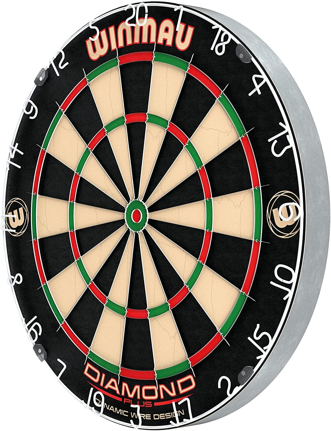 Diamond plus Dartboard- PDC Tournament Dart Board, Ultra-Thin Wire System, High-Density Sisal | Available as Board Only, Surround Set, or Cabinet Set with Steel Tip Darts