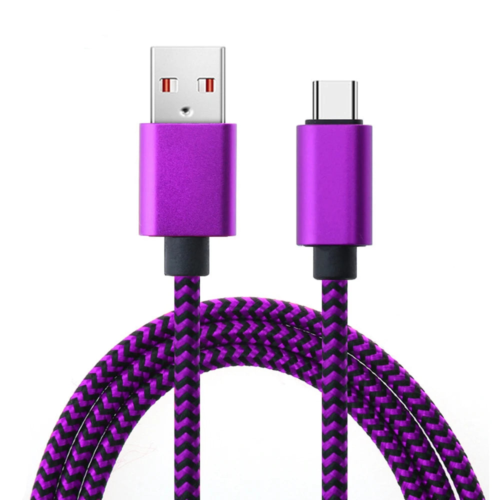 1M 2M 3M Nylon Braided USB Fast Charging Data Cable Type C Charger Cable Charger Data Wire Cord for Huawei Xiaomi Samsung Phone