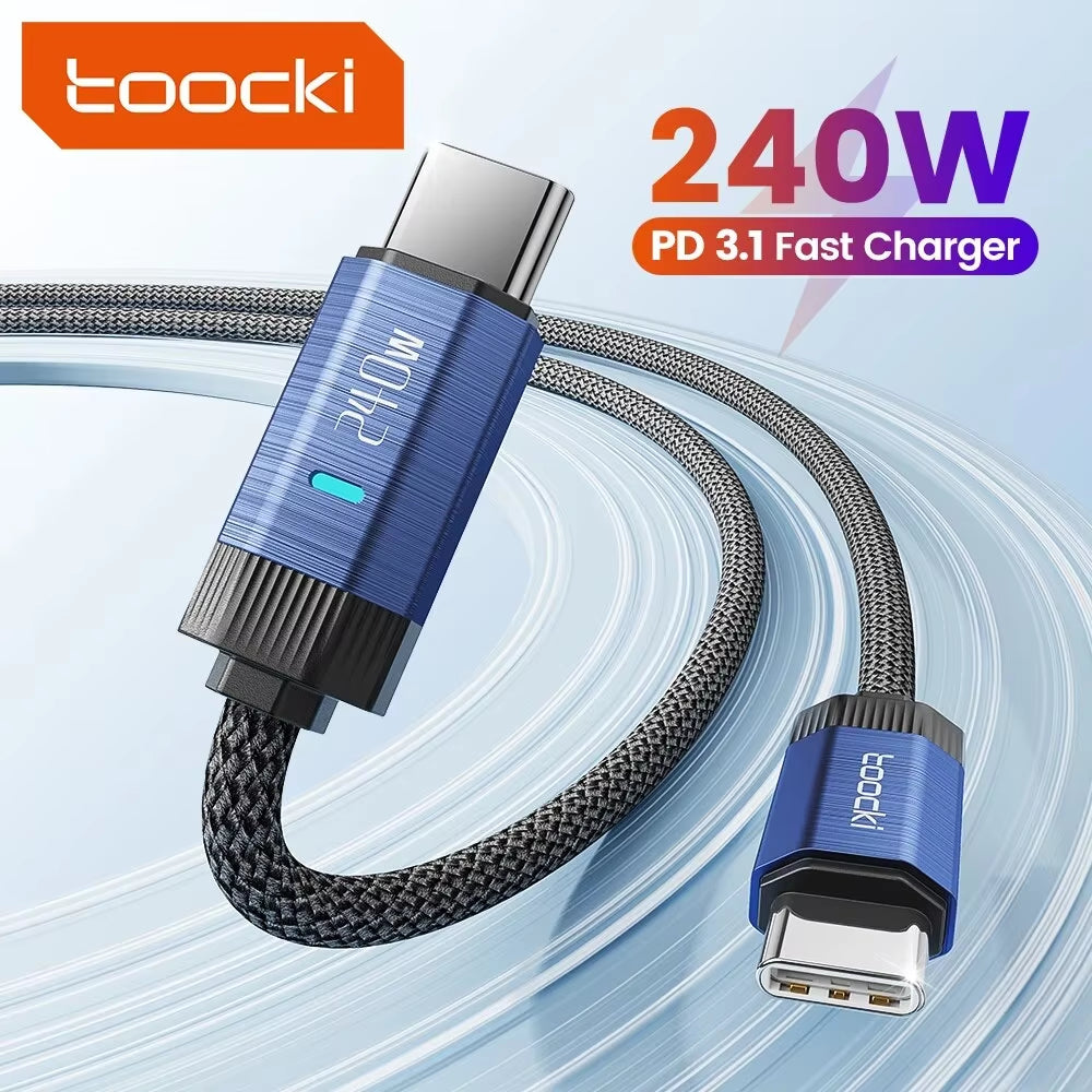 240W USB C to USB Type C Cable 48V 5A PD3.1 Super Fast Charging for Iphone 15 Promax Samsung S23 Macbook Hauwei Xiaomi