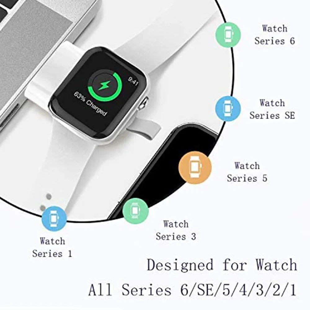 Mini Magnetic Wireless Charger Dock for Apple Watch Series 8 7 6/5/4/SE/3/2 Portable Wireless Charging Cable Charger for Iwatch