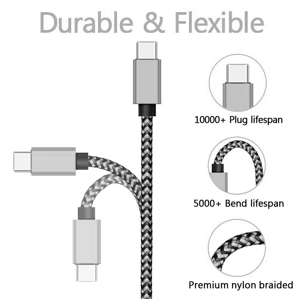 1M 2M 3M Nylon Braided USB Fast Charging Data Cable Type C Charger Cable Charger Data Wire Cord for Huawei Xiaomi Samsung Phone