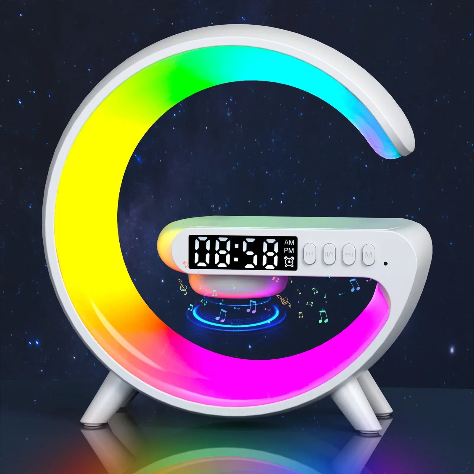 Bluetooth Speaker Multifunction Wireless Charger Pad Stand TF RGB Night Light Fast Chargingstation for Iphone Samsung Xiaomi